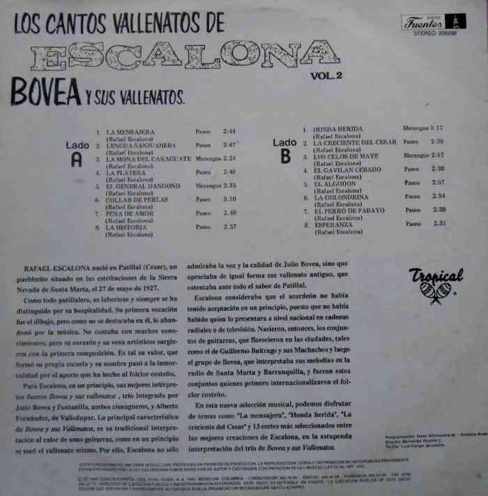 Los Cantos Vallenatos De Escalona Vol. 2 - Imagen 2