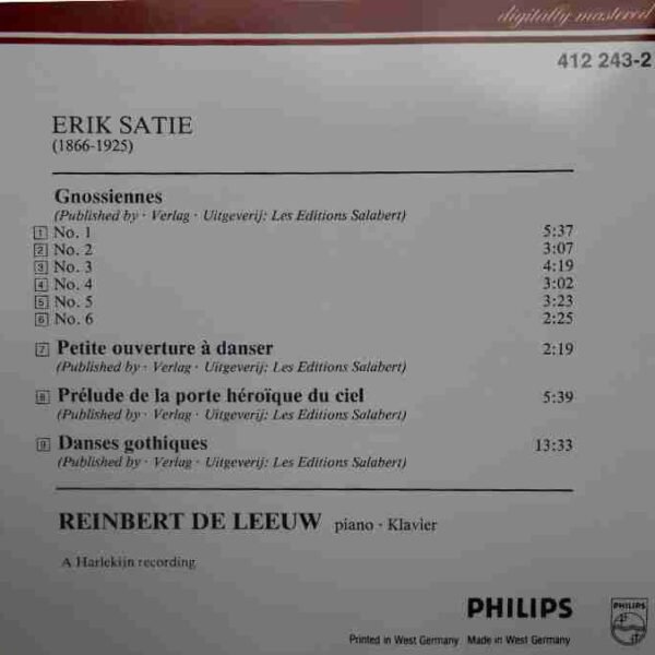 Early Piano Works . Reinbert De Leeuw . Vol 1 - Imagen 2