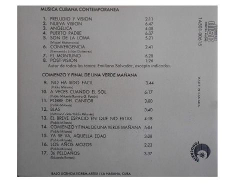 Música Cubana Contemporanea/Comienzo Y Final De Una Verde Mañana - Imagen 2