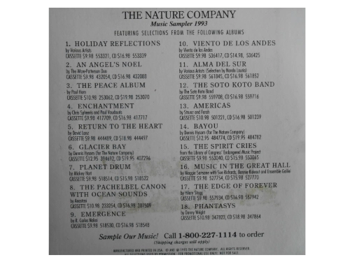 The Nature Company Fall 1993 Music Sampler - Imagen 2